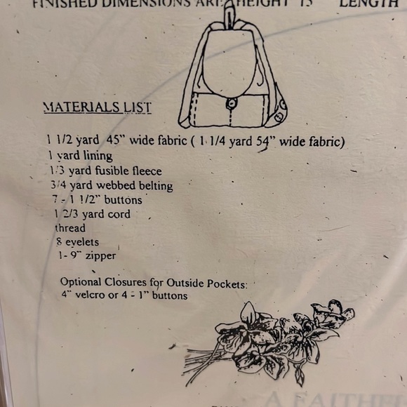 Favorite Things A Faithful Companion backpack sewing pattern uncut factory fold - Picture 4 of 4